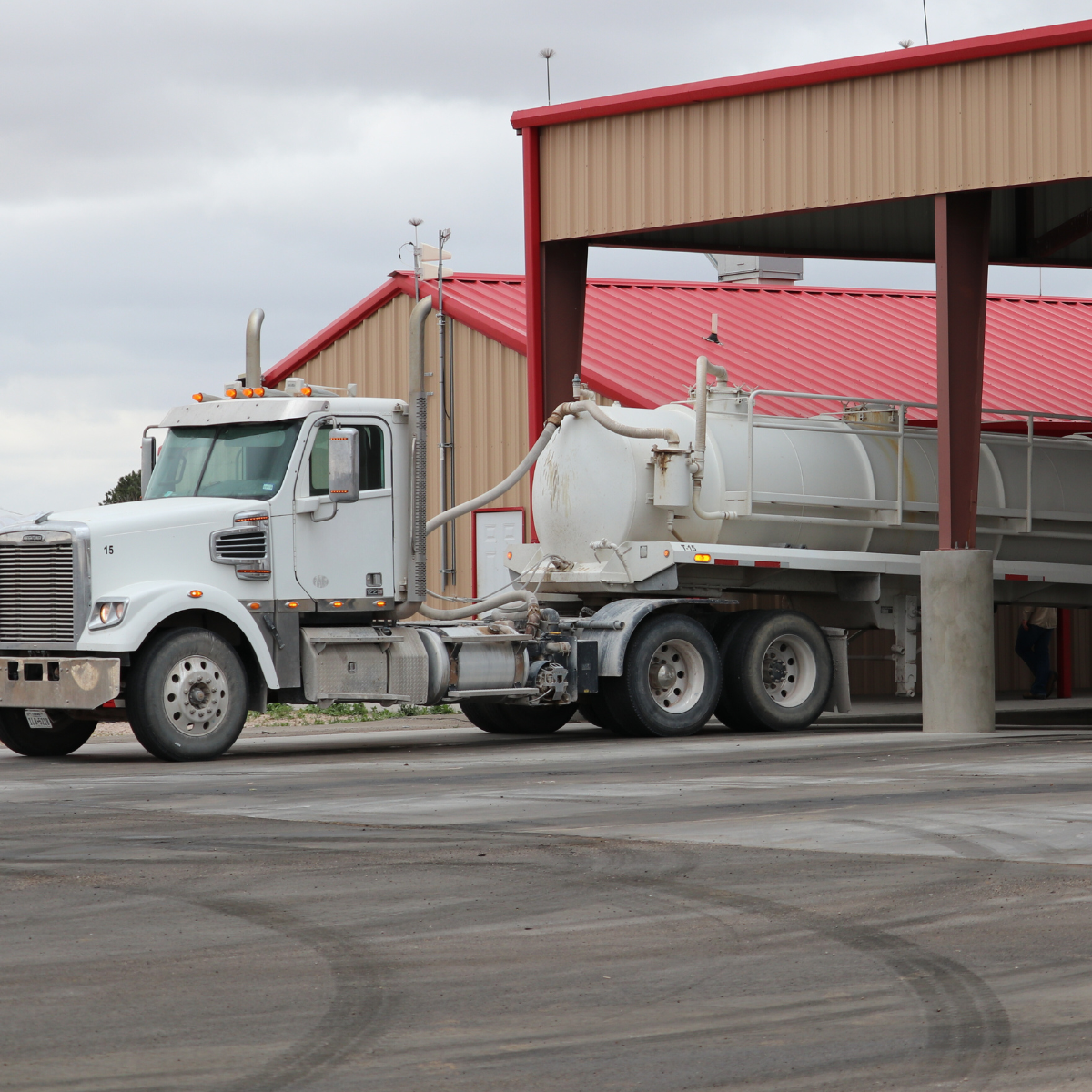 Hauling truck at saltwater disposal transaction