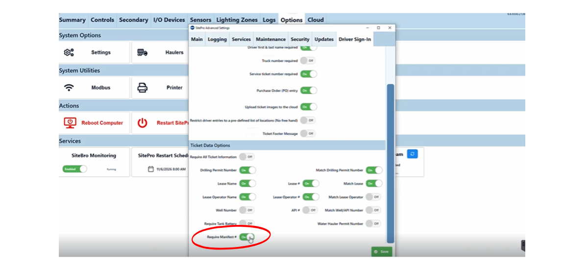 MANIFEST NUMBER REQUIREMENT-1